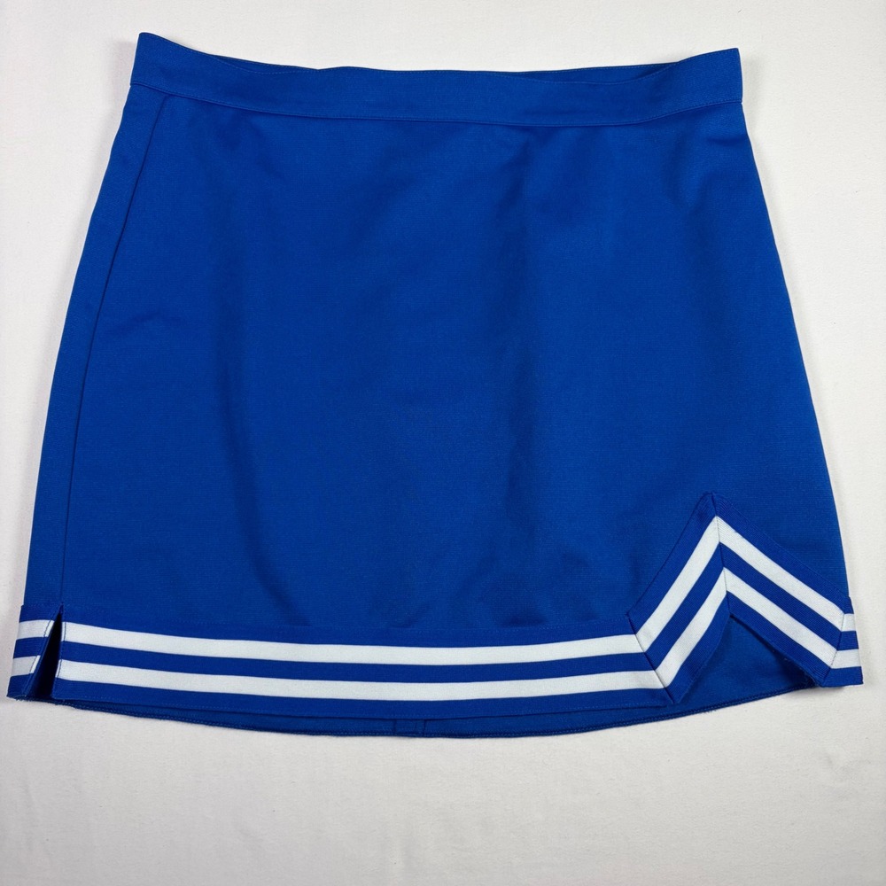 Zoozatz Cheer Skirt Royal Blue White Stripe Sporty Gameday Collegiate Women L
